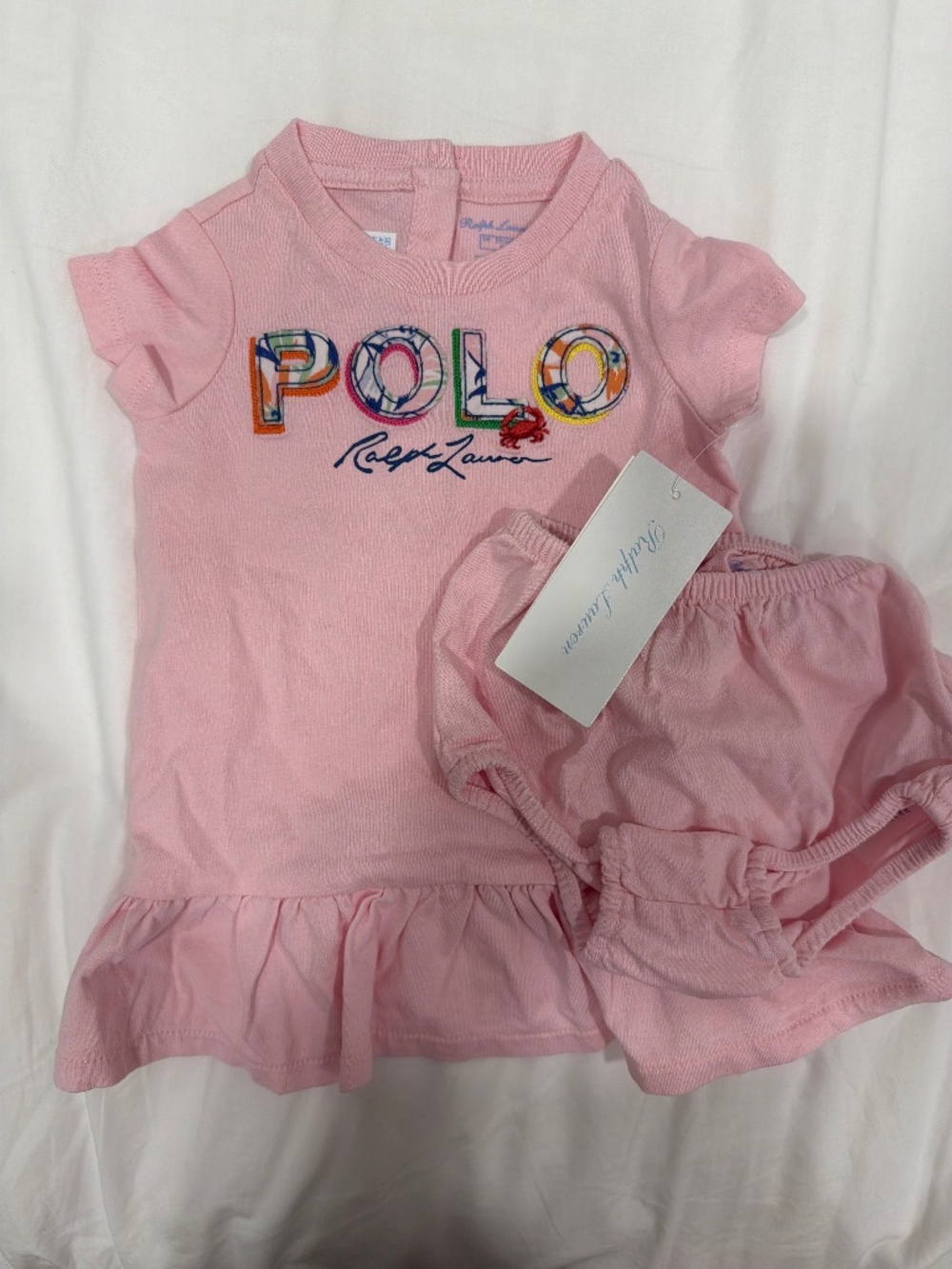 Ralph Lauren Baby Girls Dress & Bloomers 3m